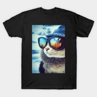Kool Kat - Hipster Kitten with Sunglasses T-Shirt